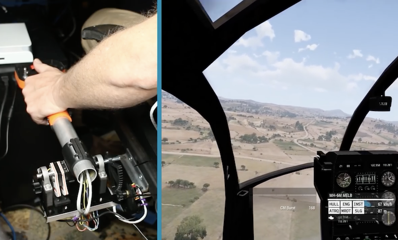 DIY collective control lever for a helicopter flight sim